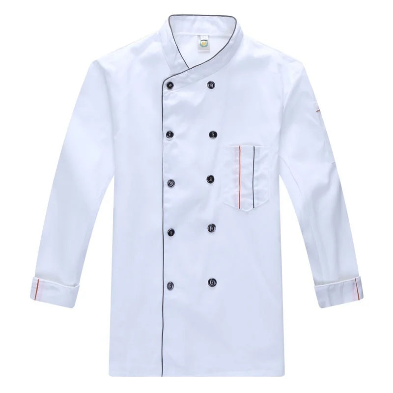 Kochjacke mit zweireihiger Knopfoptik