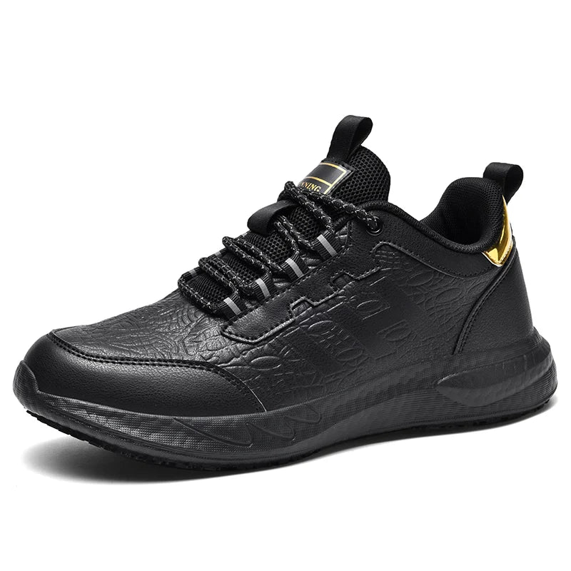 Schwarze Herren-Schnürschuhe im sportlichen Design
