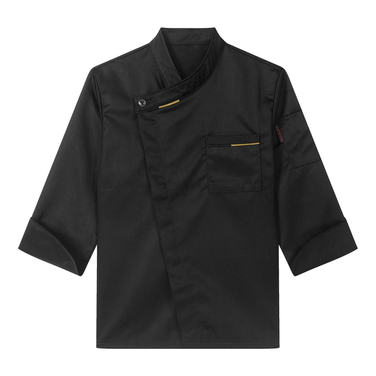 Renvena Kochjacke mit überlappendem Kragen und Taschen