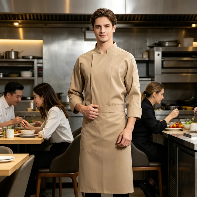 Unisex-Kochjacke mit langen Ärmeln