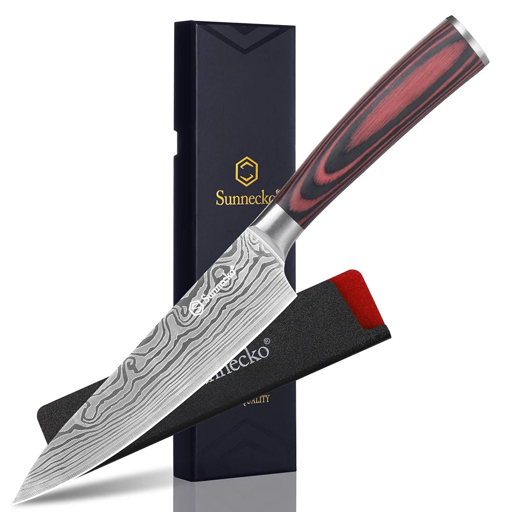 Sunnecko Kochmesser mit Holzoptik-Griff